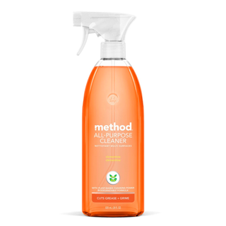 An orange bottle of clementine-scented all purpose cleaner