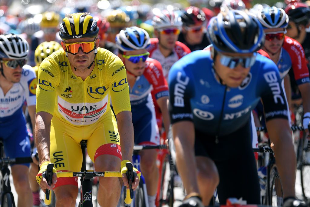 NICE FRANCE AUGUST 30 Alexander Kristoff of Norway and UAE Team Emirates Yellow Leader Jersey during the 107th Tour de France 2020 Stage 2 a 186km stage from Nice Haut Pays to Nice TDF2020 LeTour on August 30 2020 in Nice France Photo by Tim de WaeleGetty Images