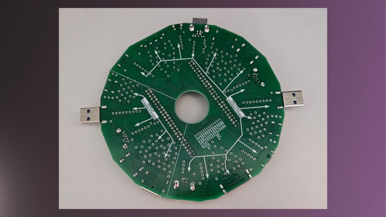 A picture of a USB tester with 12 different connector types.