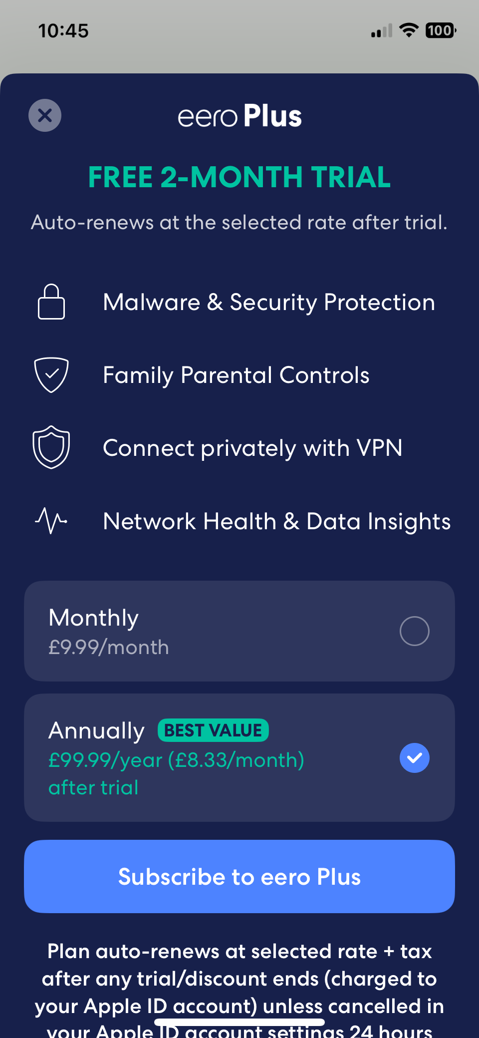 Eero 7 app three month trial