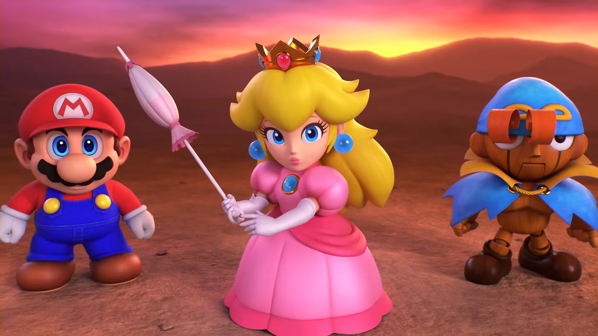 Mario and Peach in the upcoming Super Mario RPG remake