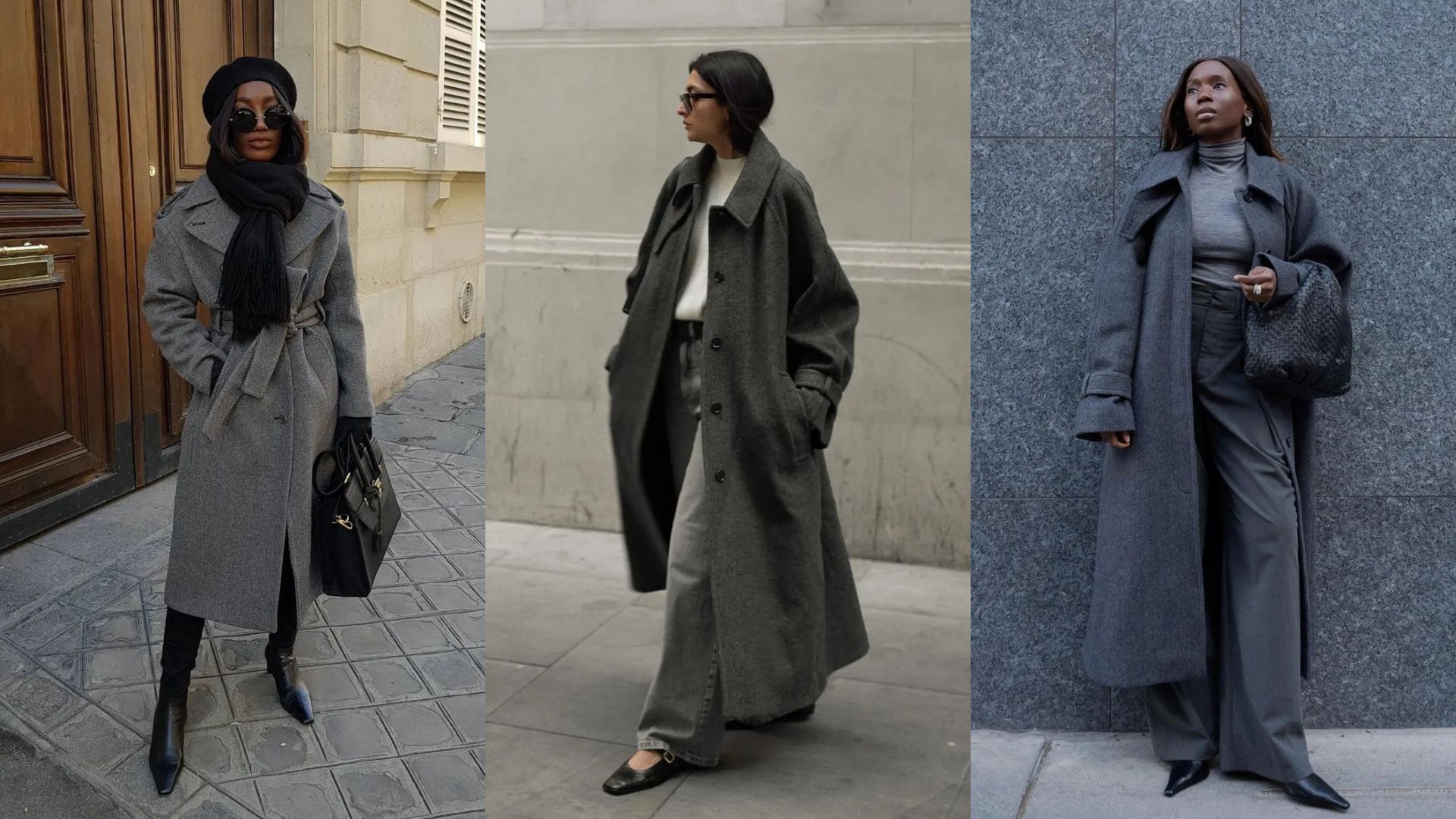 women wearing grey coats