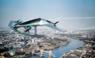 Flying car above London
