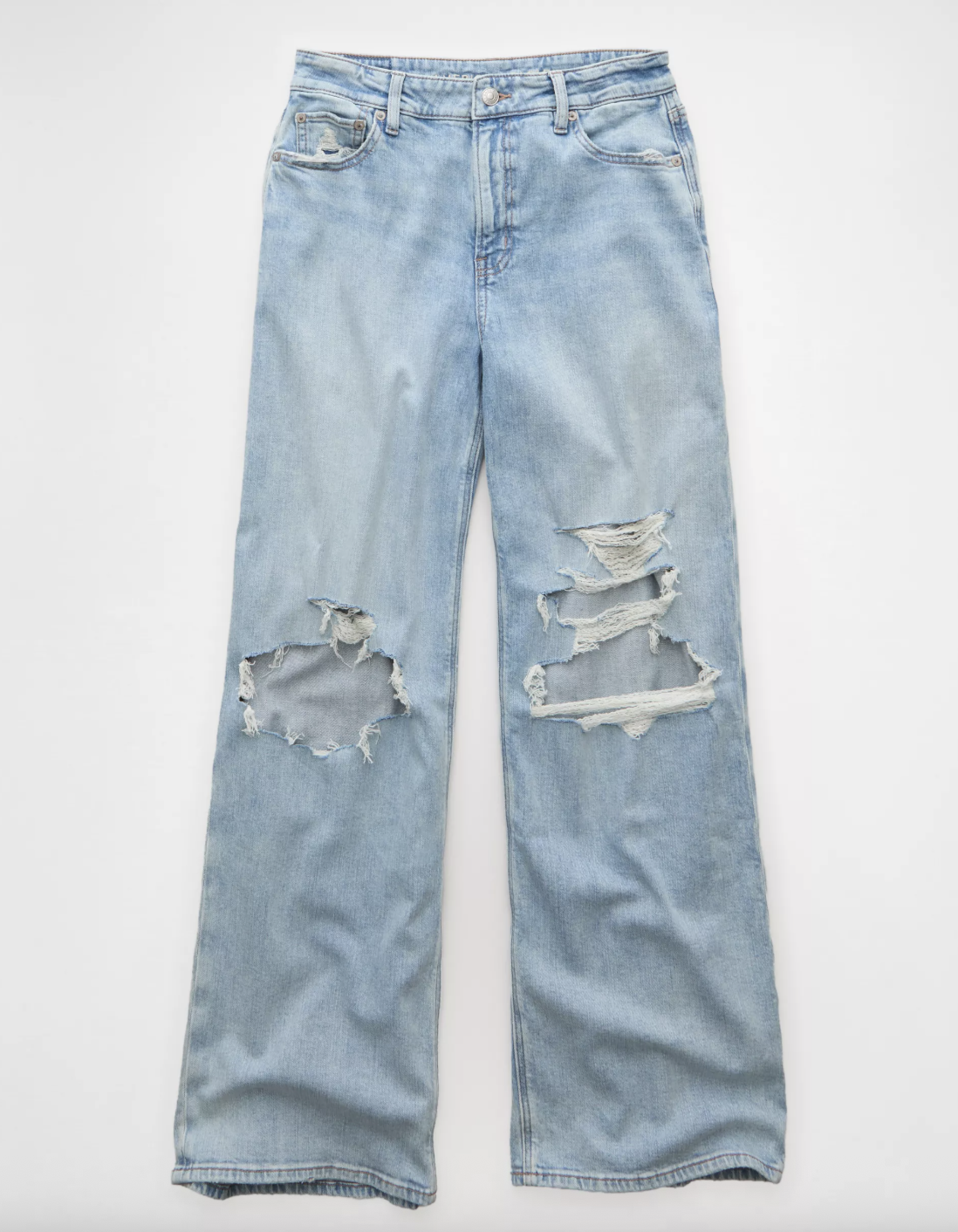 American Eagle, Dreamy Drapey Stretch Ripped Super High-Waisted Baggy Jean