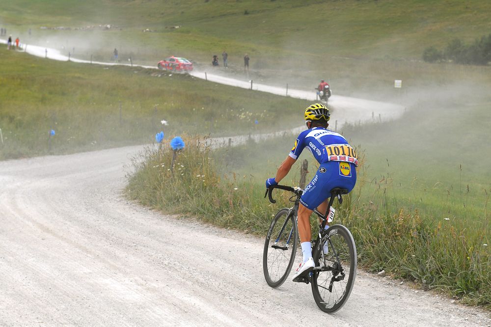 Julian Alaphilippe attacks alone during stage 10 at the Tour de France