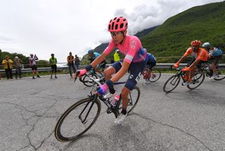 Jow Dombrowski in the breakaway on stage 16 at the Giro