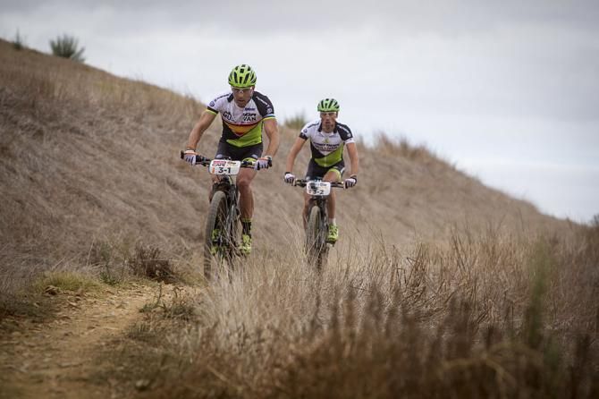 Jose Hermida and Rudi van Houts on the way to winning the prologue