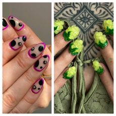 polka dot nails and grape nails