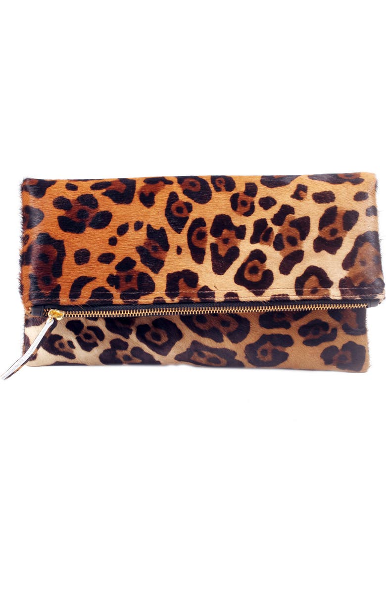 Leopard Leather Clutch
