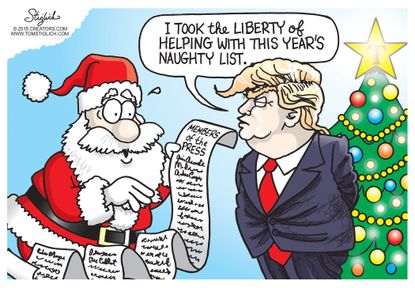U.S. Trump Santa Claus naughty list members of the press Jim Acosta