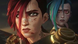 A close up of Vi and Jinx in Arcane season 2