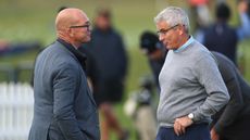 Guy Kinnings and Jay Monahan at the Old Course prior to the Alfred Dunhill Links Championship