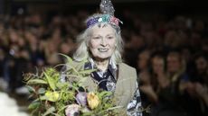 Vivienne Westwood walks the runway at the Vivienne Westwood show during London Fashion Week Men's January 2017 collections at Seymour Leisure Centre on January 9, 2017 in London, England.