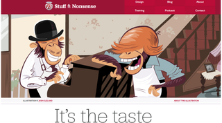 This illustrative homepage draws on a much-missed British ad tradition