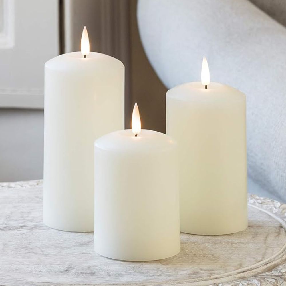 Lights4fun TruGlow Flameless Pillar Candles