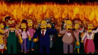 An angry mob gathers in Springfield