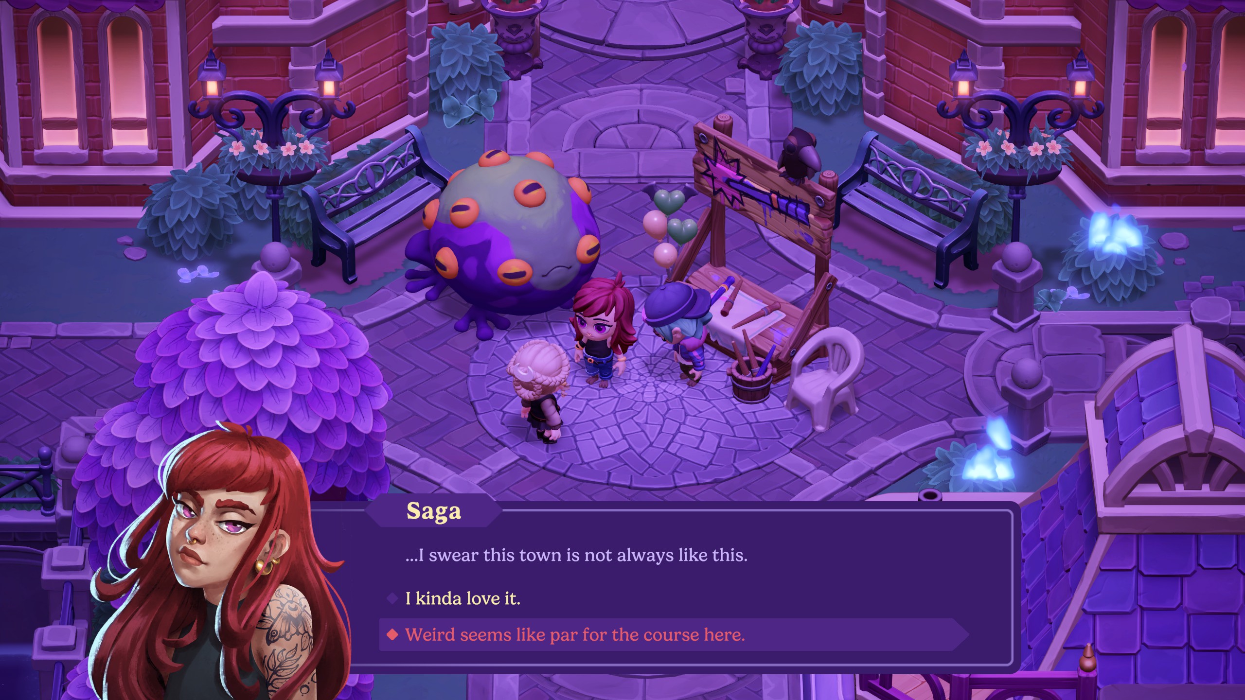 Moonlight Peaks - Saga says to the player &amp;quot;I swear this town isn't always like this&amp;quot;