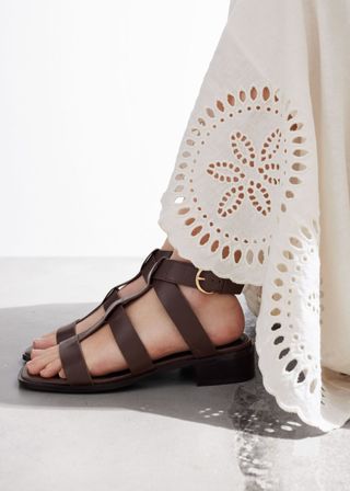 Ankle-Strap Leather Sandals