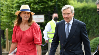 Carole Middleton and Michael Middleton attend day 11 of the Wimbledon Tennis Championships at the All England Lawn Tennis and Croquet Club on July 09, 2021 in London, England