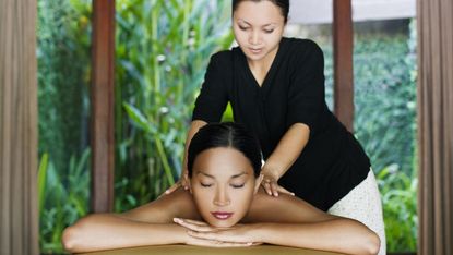 woman having relaxing massage