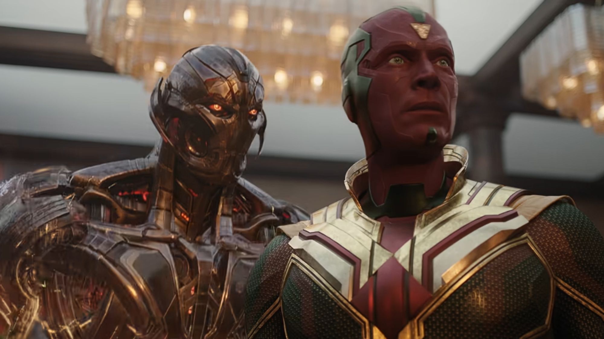 James Spader as Ultron and Paul Bettany as Vision in VisionQuest.