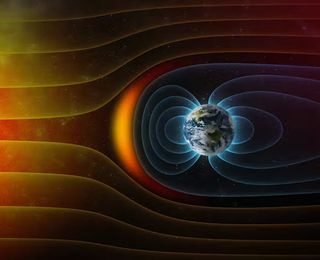 Earth's magnetic field shields us from the solar wind by guiding solar particles toward the polar regions.