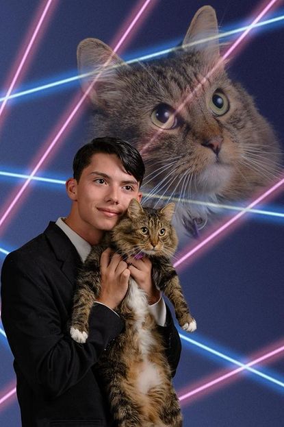 Teen petitions to use laser cat photo as senior portrait