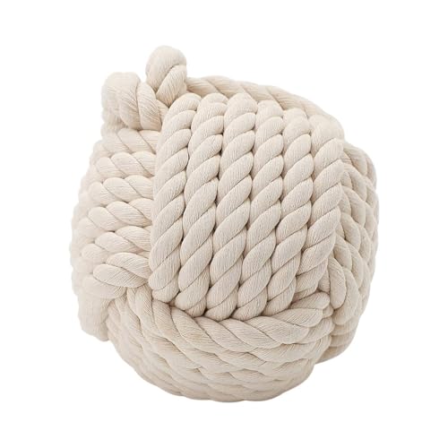 Supernic Knot Door Stop Heavy Duty Decoration Rope Knot 15cm Simple Fashion Nautical Large 1.5kg Interior Door Weight Stop Wedge Decoration Cream Rope Door Stop