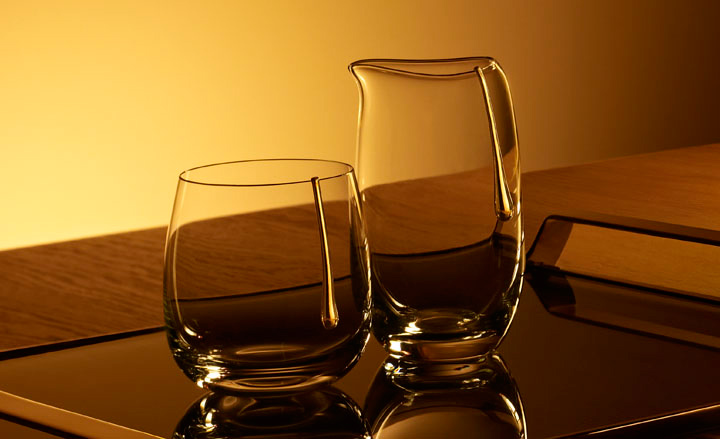 the glass