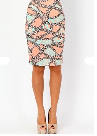 Missguided chain print pencil skirt, £11.99