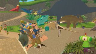 Once Upon a Katamari Rolling up Dinosaurs level
