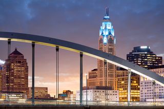 Sunrise, Main Street Bridge, Columbus, Ohio, America