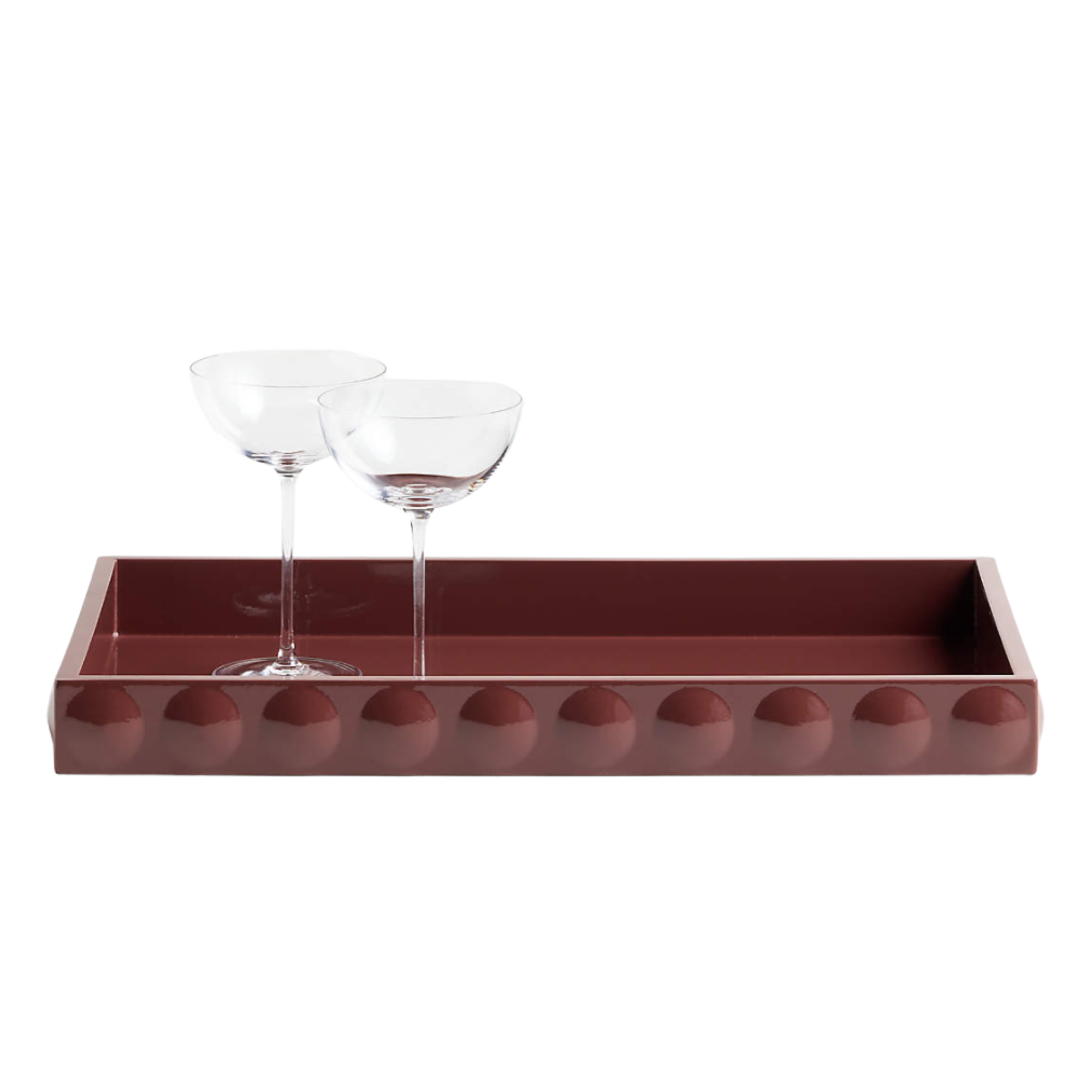 a lacquered red tray