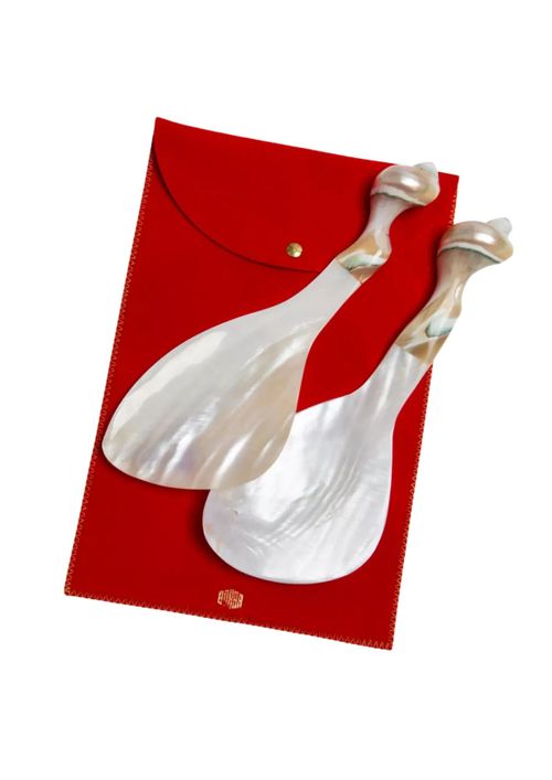 GOHAR WORLD | Shell-Handle Mother-Of-Pearl Salad Servers