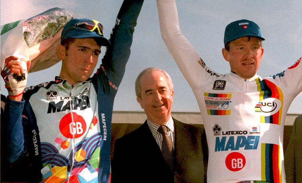 The late Franco Ballerini and former teammate Johan Museeuw