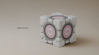An official image of Dbrand's canceled Portal Companion Cube case for the Steam Machine.