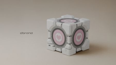An official image of Dbrand's canceled Portal Companion Cube case for the Steam Machine.