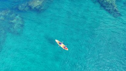 Tobago Beyond shot of paddle boarding in the ocean