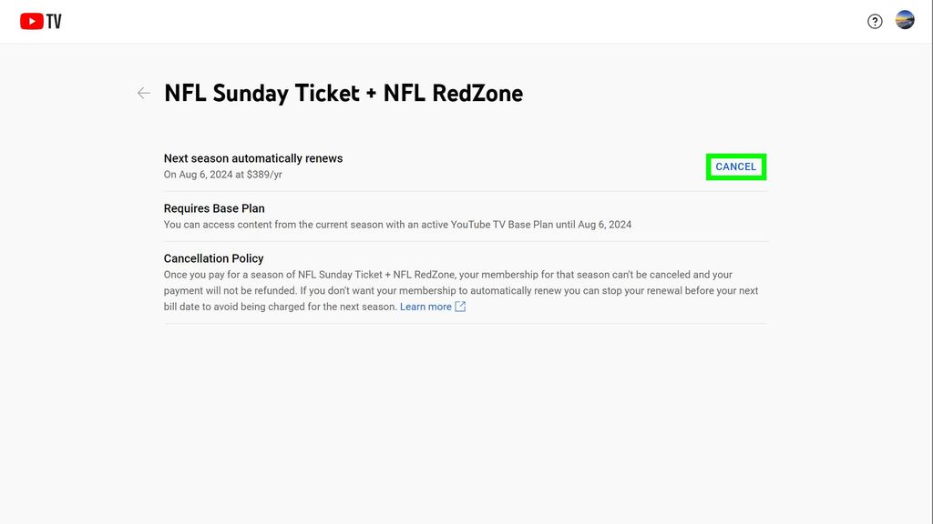 How to cancel NFL Sunday Ticket on YouTube and YouTube TV | Tom's Guide