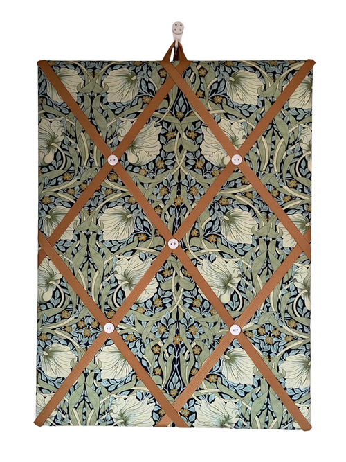 Handmade Fabric Notice Board In a William Morris Print Fabric
