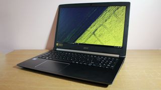 The Acer Aspire 5 on a table