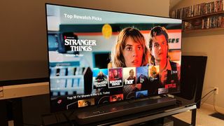 Sony A80K OLED TV angle showing Stranger Things