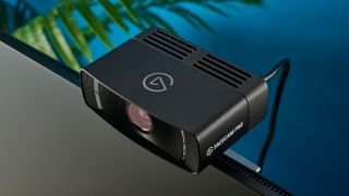 A black Elgato Facecam Pro 4K webcam