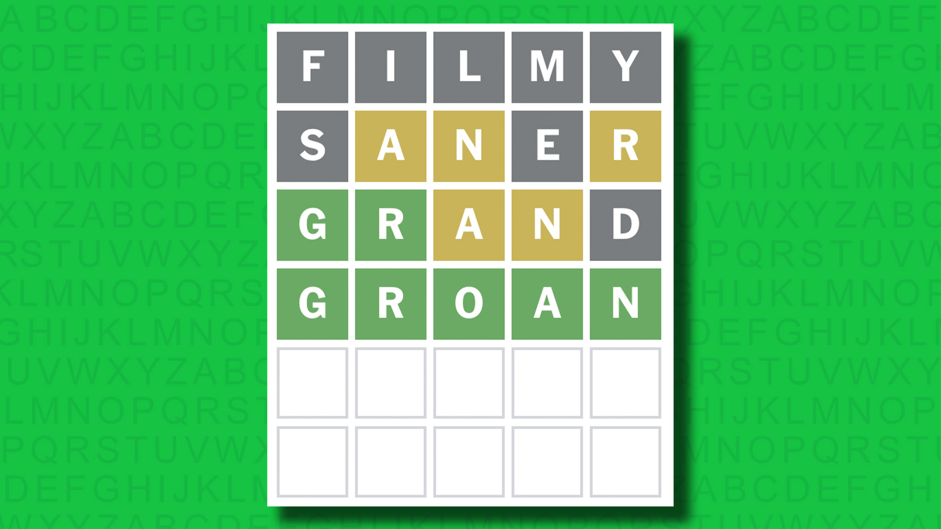 NYT Wordle answer for game 1509 on a green background