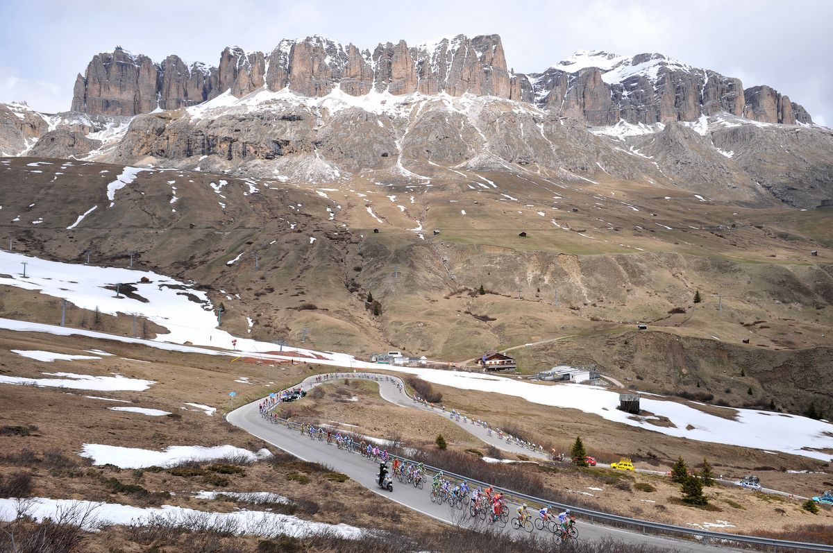 The Passo Pordoi is one of the key climbs in the Dolomites