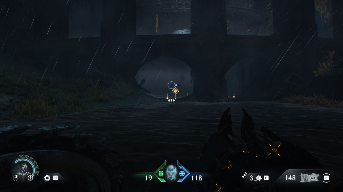 Doom: The Dark Ages Chapter 14 secrets - Gold bars leading towards a life sigil in a cave under a large building.