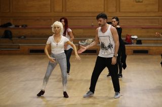 Debbie McGee in rehearsals with Giovanni Pernice (Ellis O’Brien)