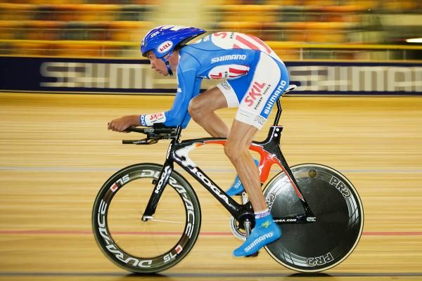 A lean looking Dominique Cornu and his equipment are put through their paces
