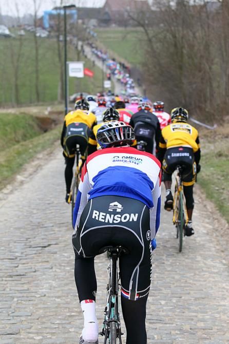 Racers on the cobbles