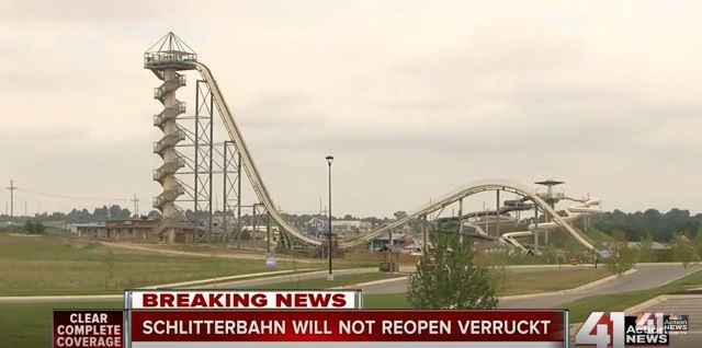 The Verrückt ride at Schlitterbahn Water Park.